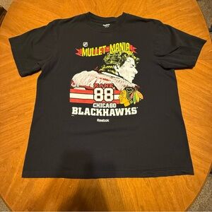 Reebok Black Chicago Blackhawks Graphic T-Shirt 88 Kane Mullet Mania